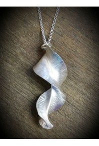 Folded Silver Twisted Shell Pendant